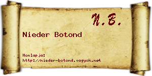 Nieder Botond névjegykártya